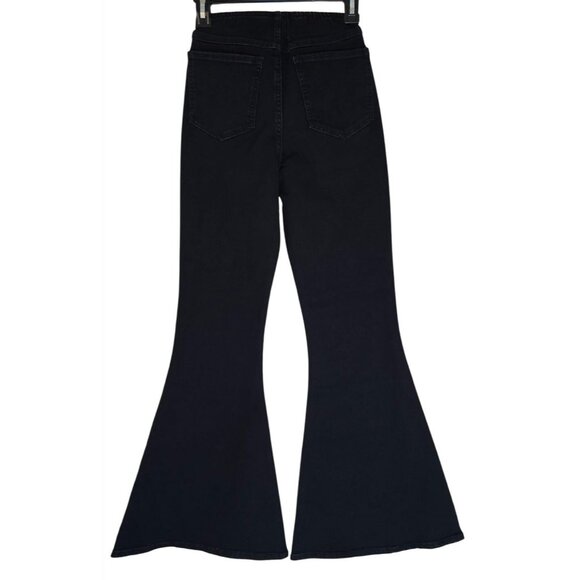 Forever 21 Premium Mid Rise Flare Leg Slim Fit Black Denim Jeans Womens Size S - Picture 2 of 9